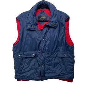 Vintage Antinori Mens XL Puffer Vest‎ Blue Red Quilted Gorp Outdoor Utility Hike